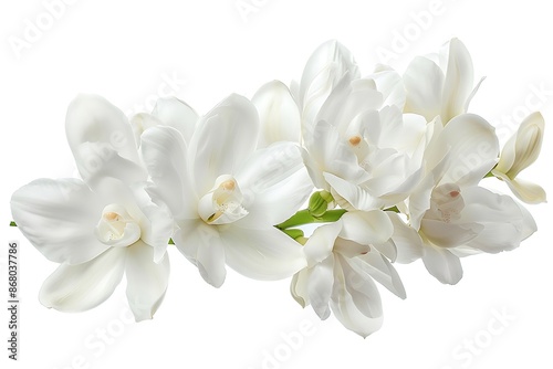 White Stock flower Isolated on White Background. Beautiful Stock Flower