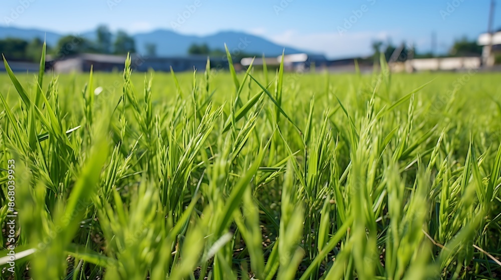 Obraz premium green grass and blue sky
