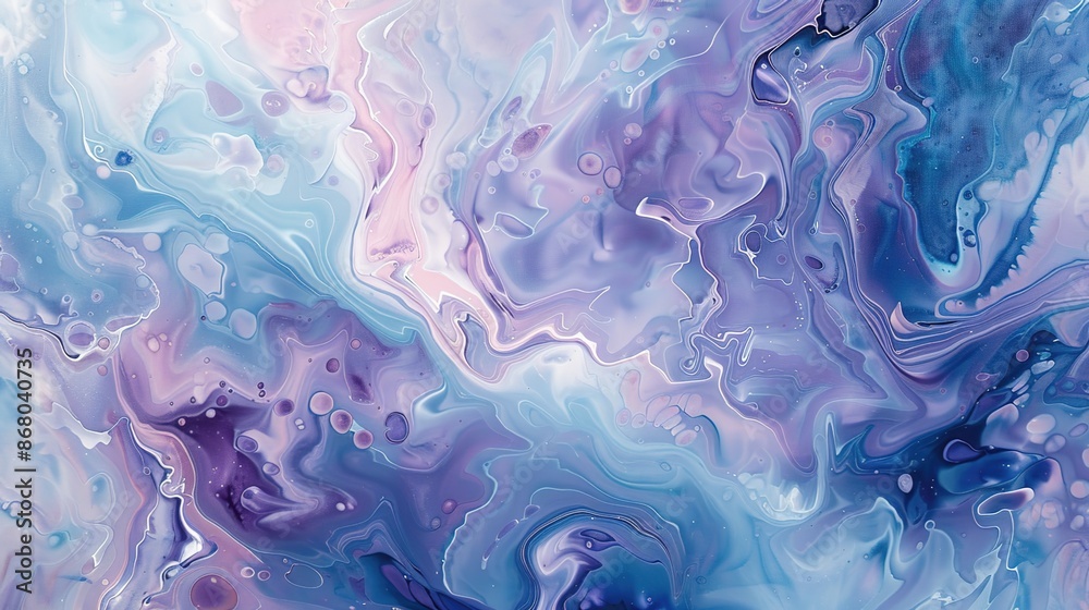 Tranquil Impressions: Serene Fluid Painting in Muted Blue and Lavender Tones Tranquil Impressions: Serene Fluid Painting in Muted Blue and Lavender Tones