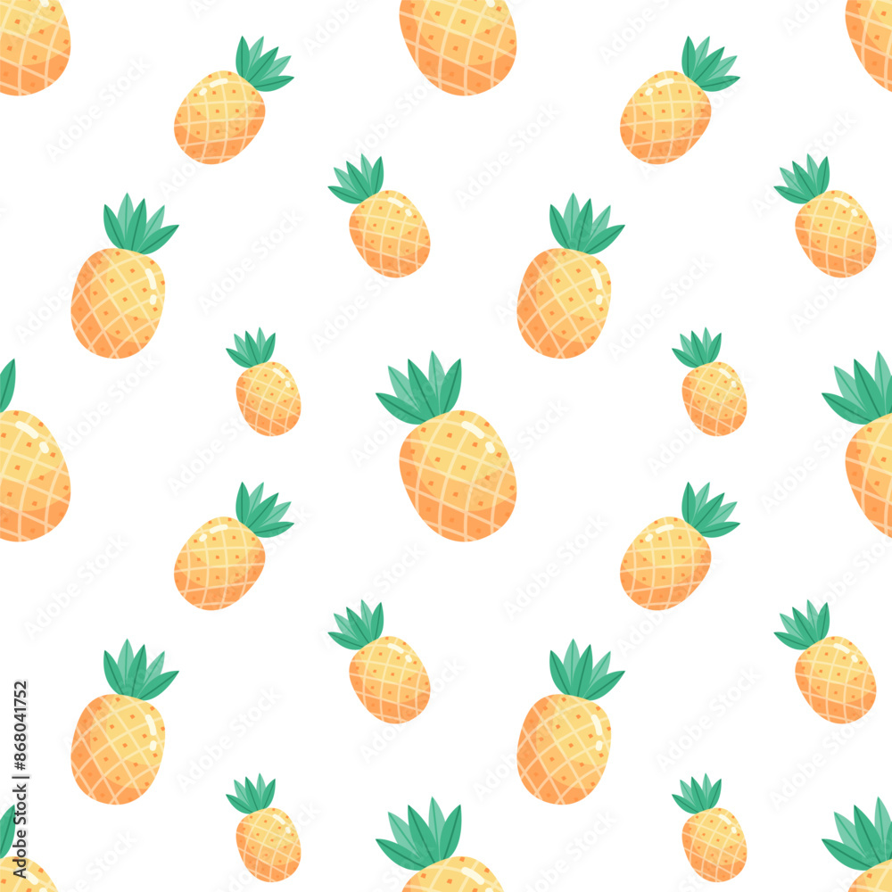 vector seamless pattern with pineapple vector seamless pattern with pineapple