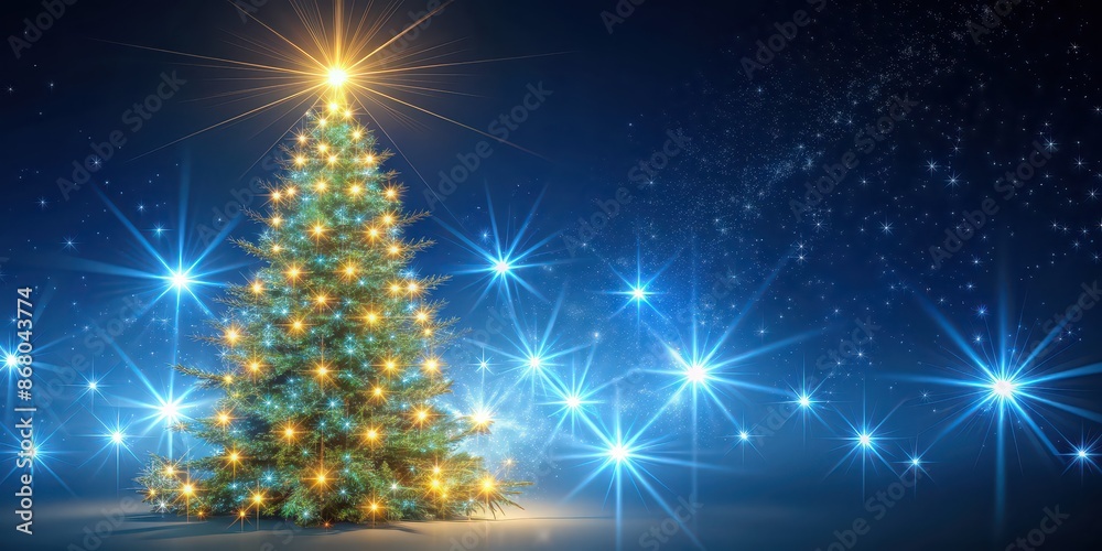 Christmas tree filled with shining stars, holiday, festive, decorations, twinkling, seasonal, celebration, winter Christmas tree filled with shining stars, holiday, festive, decorations, twinkling, seasonal, celebration, winter