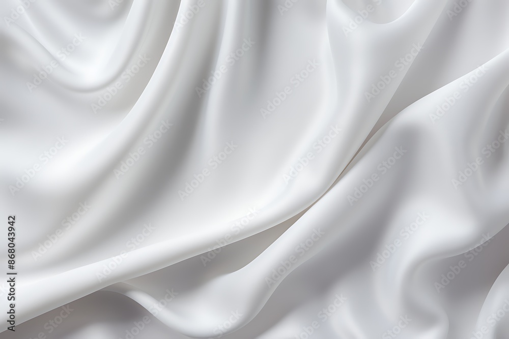 Fototapeta premium Texture of Crumpled White Satin Fabric as Background