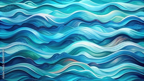Abstract background of waves in various shades of blue and teal , abstract, wave, background, water, ocean, sea, pattern, design