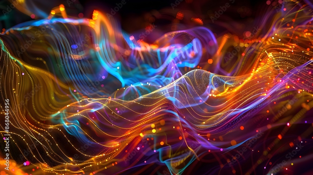 Mesmerizing Fiber Optic Dreamscape - Undulating Waves of Illumination,Hypnotic Patterns,and Digital Synapses of Interconnected Consciousness Mesmerizing Fiber Optic Dreamscape - Undulating Waves of Illumination,Hypnotic Patterns,and Digital Synapses of Interconnected Consciousness