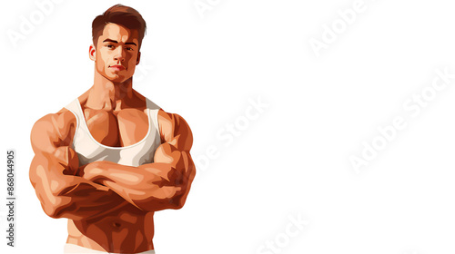 筋肉をアピールする男性