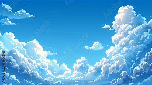 青空と雲のイラスト	