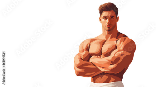 筋肉をアピールする男性