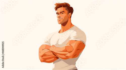 筋肉をアピールする男性