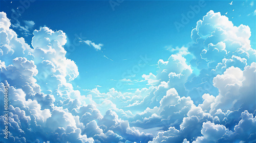 青空と雲のイラスト	