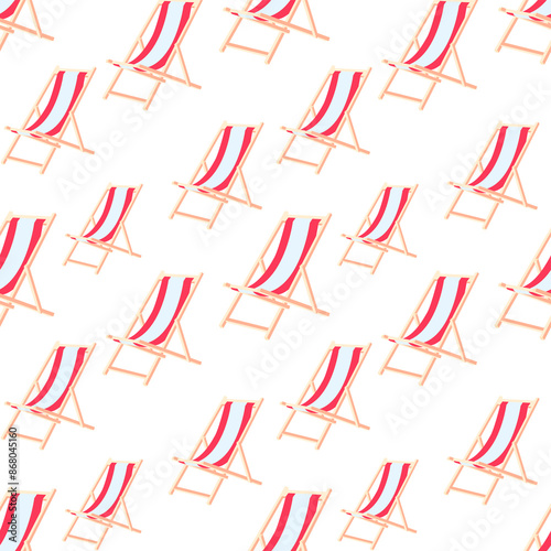 seamless pattern with beach lounge