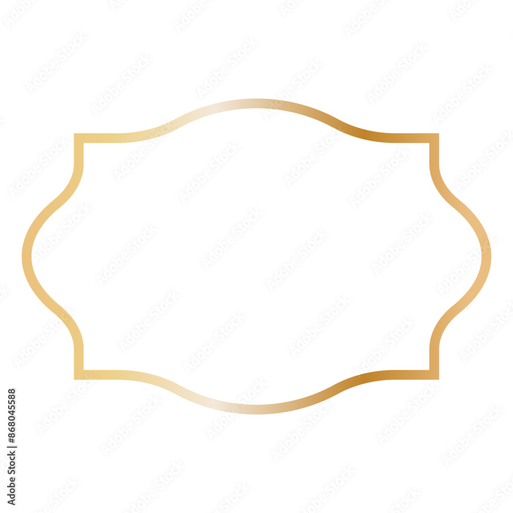Golden Islamic Frame Luxury Illustration. Isolated on White Background. Golden Islamic Frame Luxury Illustration. Isolated on White Background.