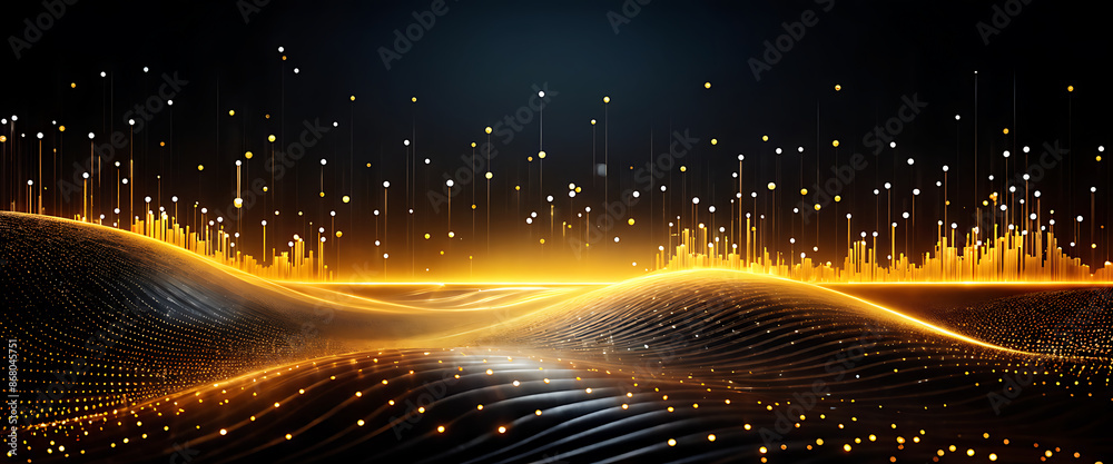Obraz premium Digital background ideal for technological operations, neural networks, AI, data transmission and encryption, digital archives, audio and visual representations, scientific research