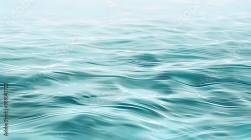 Fototapeta Naklejka Na Ścianę i Meble -  Serene Light Blue Aquatic Waves with Tranquil Linear Patterns and Gentle Rhythmic Movements