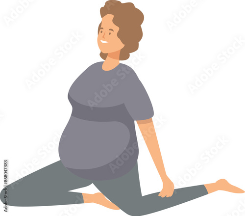 Pregnant woman practicing yoga, enjoying pregnancy time, keeping fit and having a healthy lifestyle