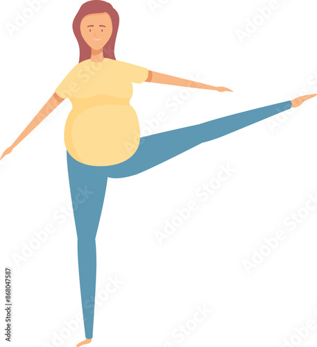 Pregnant woman practicing yoga, keeping in good shape, health and activity during pregnancy