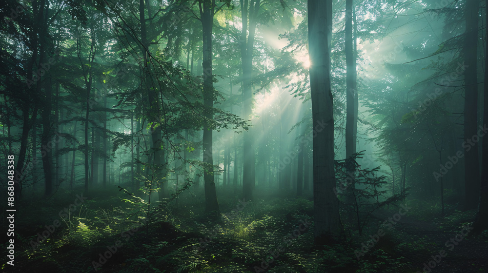 Obraz premium Forest in the mystic morning