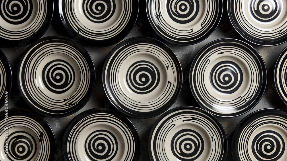 Symmetrical Greek Meander Patterns Adorning Ceramic Dishes Symmetrical Greek Meander Patterns Adorning Ceramic Dishes