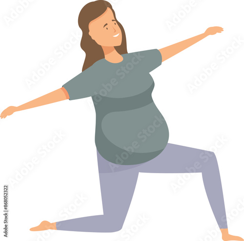 Pregnant woman practicing yoga, enjoying a healthy lifestyle during pregnancy