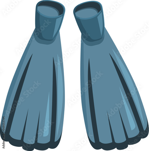 Two blue diving fins lying side by side, ready for an underwater adventure