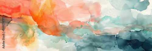 Modern Abstract Minimalistic Geometric Watercolor Pattern Art in Muted Pantone Tones for Calming Zen Nordic Scandinavian Bohemian Decor