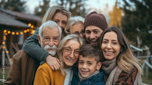 Multigenerational Family Smiling Outdoors