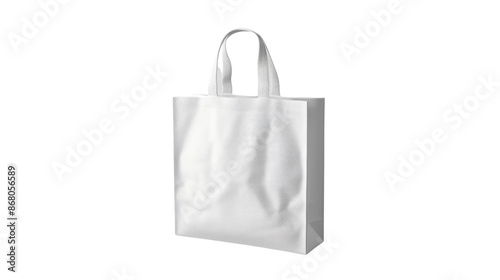 Shopping tote bag mockup on transparent background