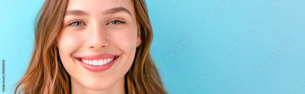 Healthy bright smile of a young woman, perfect dental care
