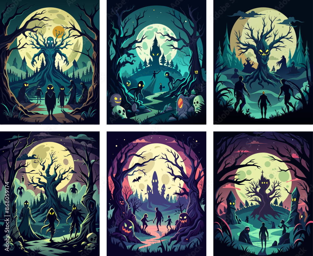Halloween T-Shirt Design bundle Vector Design Halloween T-Shirt Design bundle Vector Design