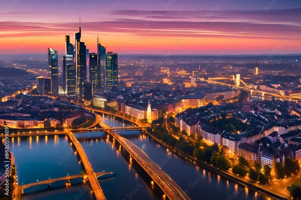 Obraz premium city skyline at night