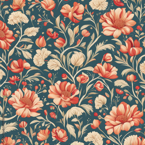 Wallpaper Mural Seamless floral pattern background design  Torontodigital.ca
