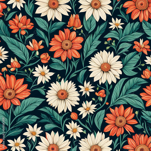 Seamless floral pattern background design 