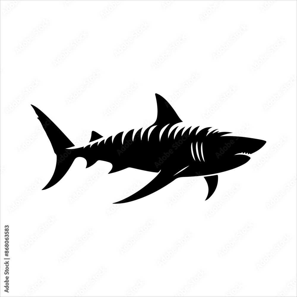 Bull shark silhouette isolated on white background. Bull shark icon vector illustration design. Bull shark silhouette isolated on white background. Bull shark icon vector illustration design.