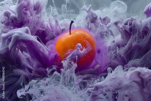 Abstract Apple Painting with Acrylic Ink in Vivid Colors