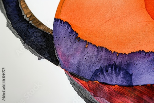 Abstract Acrylic Ink Painting with Vibrant Colors and Textures