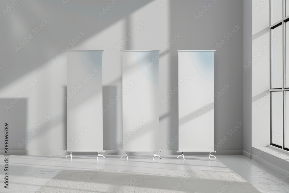 Obraz premium Standing slim Banner Mockup