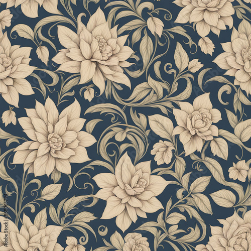 Seamless floral pattern background design 