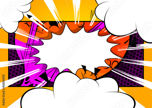 Abstract vintage cartoon backdrop, comic book background. Retro vector comics pop art design.