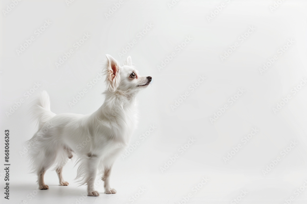 Dog on White Background with Space for Text Dog on White Background with Space for Text