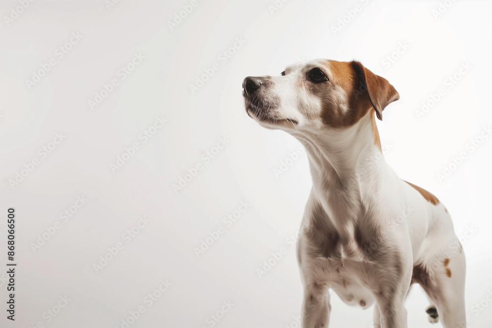 Dog on White Background with Space for Text Dog on White Background with Space for Text