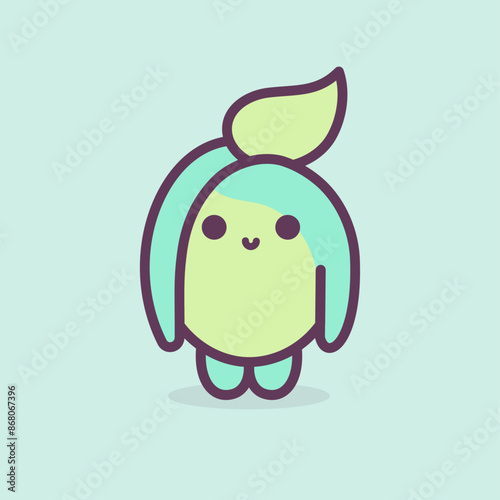 cute monster holding paint brush cartoon illustration