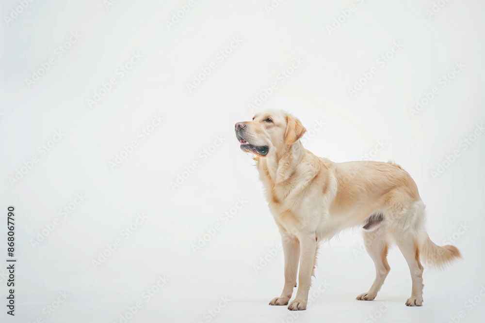 Dog on White Background with Space for Text Dog on White Background with Space for Text
