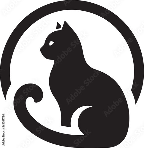 Wallpaper Mural Cat Head Silhouette Vector Artwork Torontodigital.ca