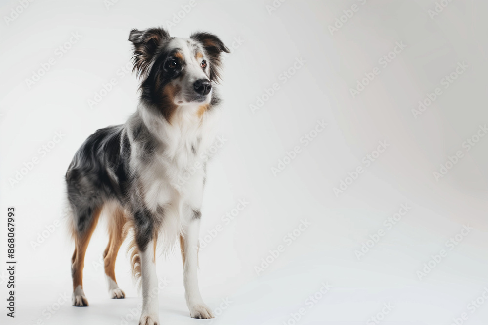 Dog on White Background with Space for Text Dog on White Background with Space for Text