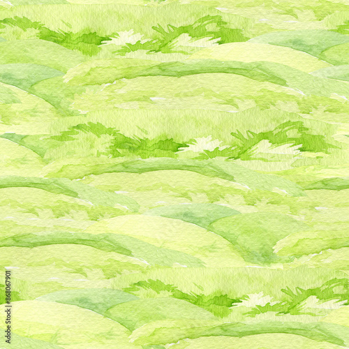 Canvas-taulu Green grass seamless pattern