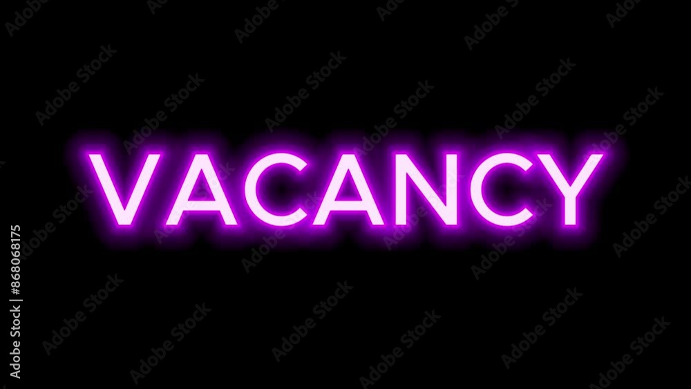 Neon Lighting Glowing Speech Bubble on Black Brick Wall VACANCY Neon Lighting Glowing Speech Bubble on Black Brick Wall VACANCY