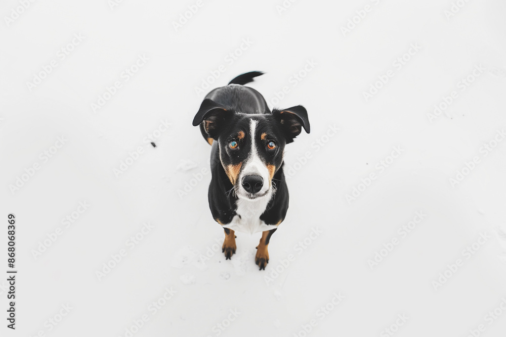 Dog on White Background with Space for Text Dog on White Background with Space for Text
