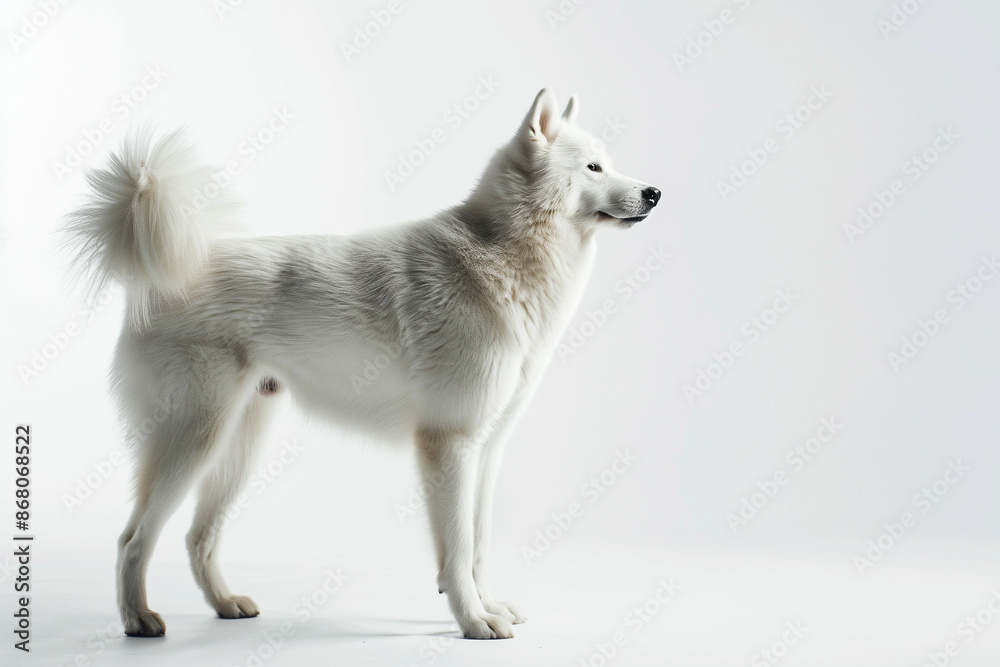 Dog on White Background with Space for Text Dog on White Background with Space for Text