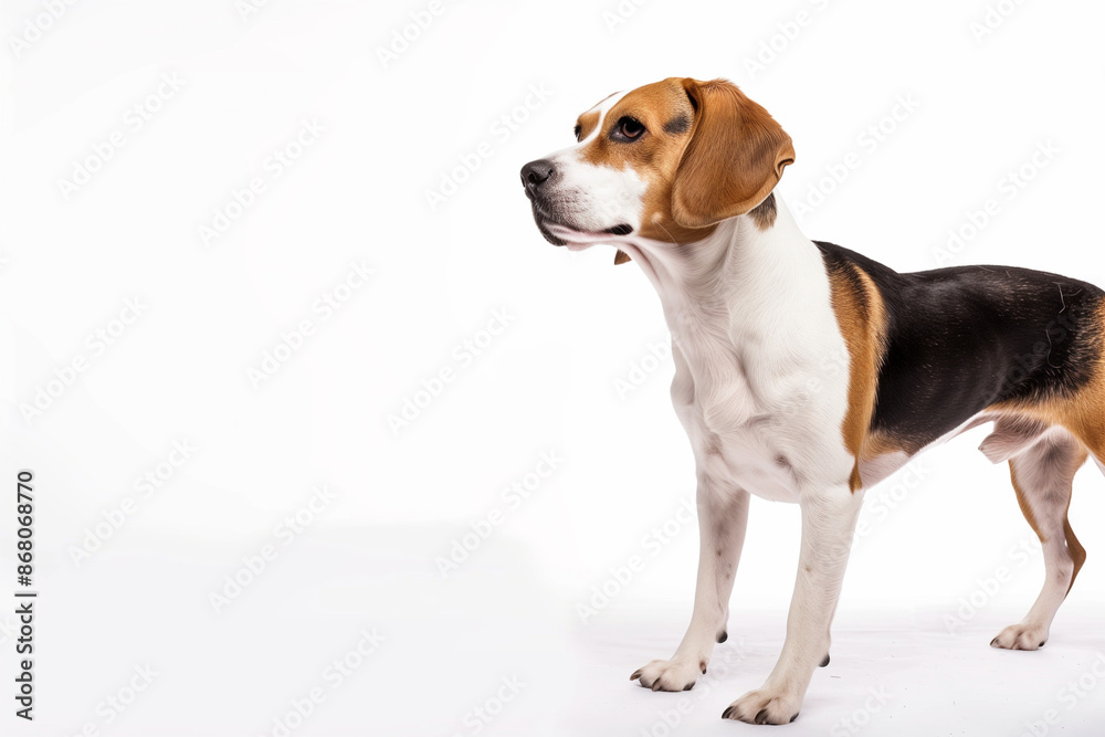 Dog on White Background with Space for Text Dog on White Background with Space for Text
