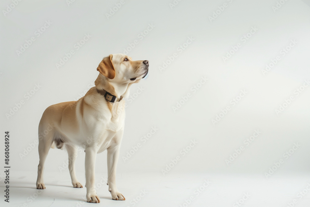Dog on White Background with Space for Text