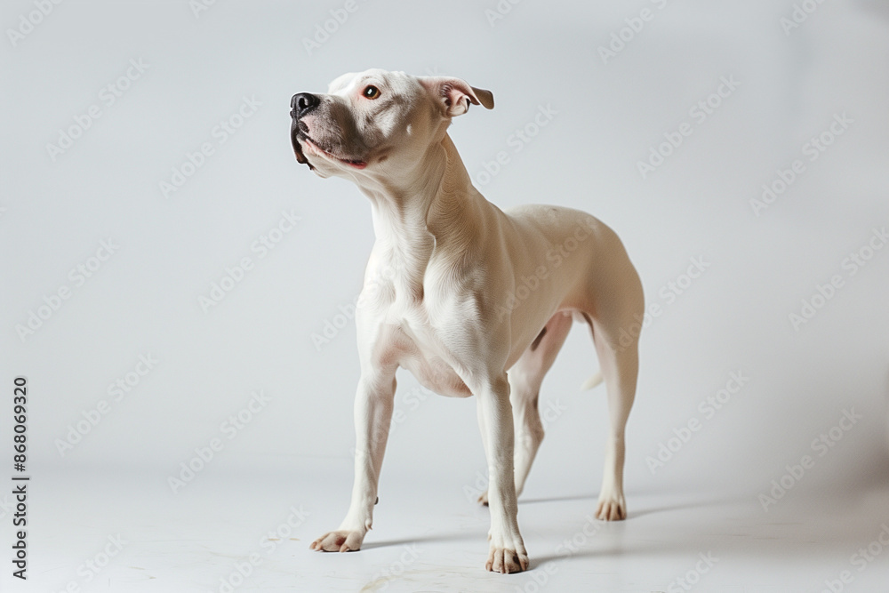 Dog on White Background with Space for Text